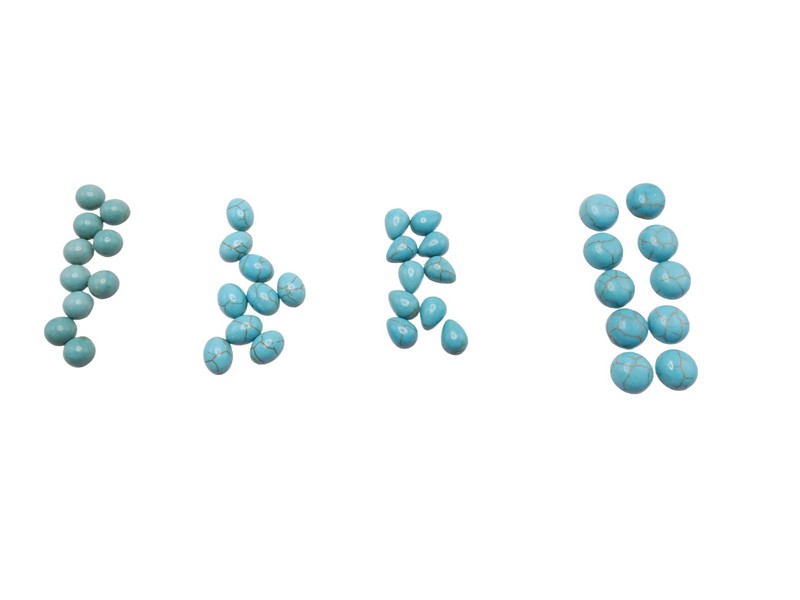 (image for) Bundle 40pcs flat back Turquoise cabochons